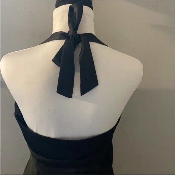bcbgmaxazria black mini dress over the neck tie - Picture 4 of 11